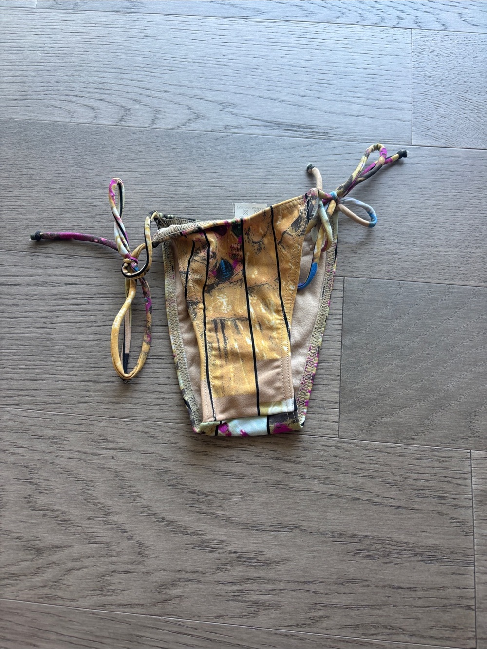 Yellow Floral Tie-Side Bikini Bottoms